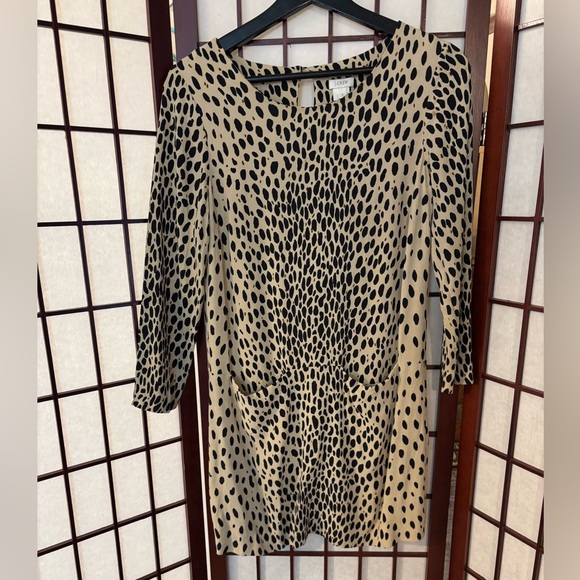 J CREW Leopard lined midi dress size 2 - Picture 1 of 7